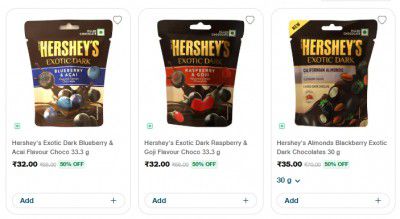 Jiomart Loot : Flat 50% Off On Hersheys Choclates