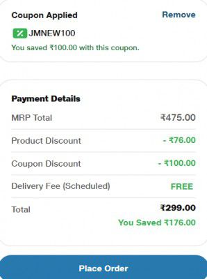 Jiomart New Code : Flat ₹100 Off Minimum Order Value ₹399
