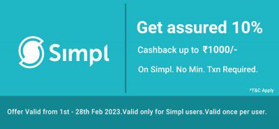Jiomart Simpl Offer: Assured 10% Cashback up to ₹1000