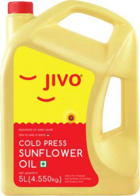 JIVO Natural & Healthy Cooking Sunflower Oil Can  (5 L)