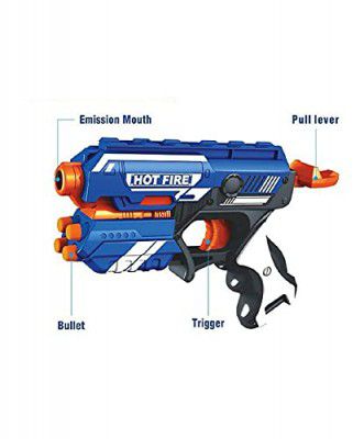JK Enterprise Toys Blaze Blaster Storm Hot Fire Shooting Toy Gun with 10 Soft Foam Bullets Perfect Guns for Boys Kids