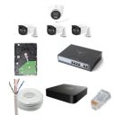 JK Vision 5MP CCTV IP Camera Full Set, 3 Bullet 1 Dome, 5 Channel NVR, 4 Port POE, 1TB Hard Disk, Cat6 Cable, 8 RJ45 Connector...