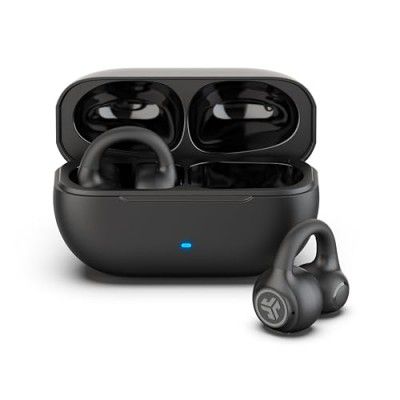 JLab Flex Open Earbuds, Black, Clip-on Cuff Design