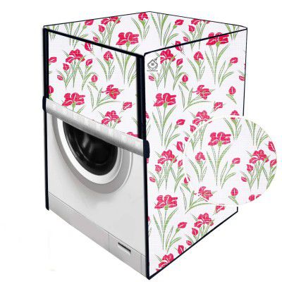 Jm Homefurnishings Vinyl Washing Machine Cover For Bosch 9 Kg Front Loading Fully Automatic Serie 8 Waw28790In Floral Print (Milano Red)