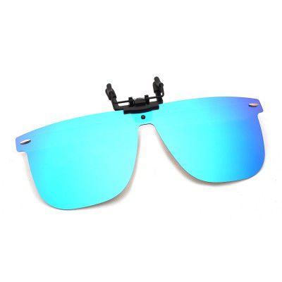 JM Polarized Clip on Sunglasses One Piece Rimless Flip up Mirrored Lenses for Driving