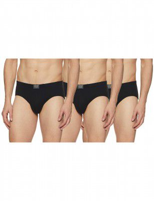 Jockey Mens Cotton Briefs (Pack of 3) (8035-0305-BLACK_Black_Medium_Black_M)