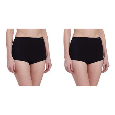 Jockey Womens Boy Leg Short (SS04_Black_M) and Womens Boy Leg Short (SS04_Black_S)