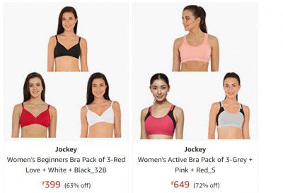 Jockey Women's Bra Up to 72% off