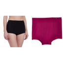 Jockey Womens Cotton Plain/Solid Boy Leg Short (Black_L, Beet Red_Large)...
