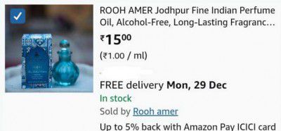Jodhpur Fine Indian Perfume Oil, Fragrance for Men and Women | 15 ml