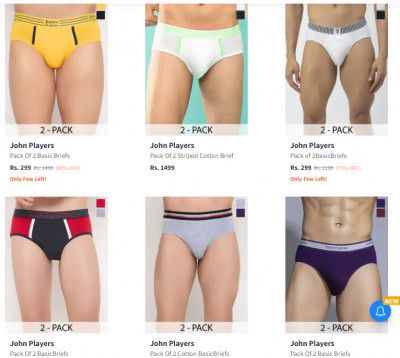 Upto 80% OFF - John Players Briefs For Mens