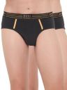 John Players Pack of 2 Cotton Brief Underwear for Men with Striped Waistband...