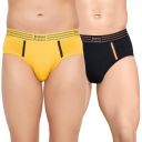John Players Pack of 2 Cotton Underwear Brief for Men with Striped Waistband...