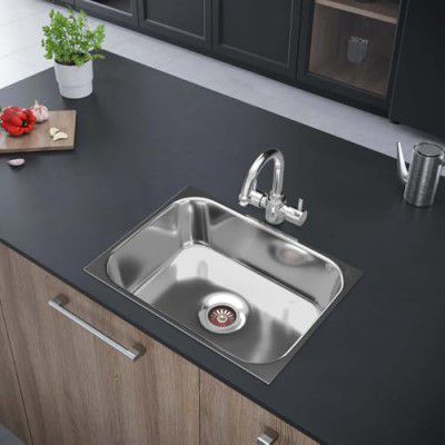 Johnson Nexa SS304 Stainless Steel Single Bowl Kitchen Sink 18x16x8 Inch | Durable Modern Kitchen Sink | 10 Years Warranty