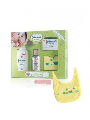 Johnson's Baby Care Collection with Organic Cotton Bib & Baby Comb