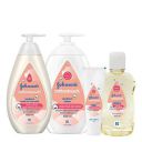 Johnson’s Baby Cotton Touch Complete Baby Care Gift Set – Baby Bath 500ml, Baby Lotion 500ml with Free Baby Cream 50g & Free Baby Oil 100ml - Peach_Large...