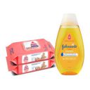 Johnson's Baby Skincare Wipes With Lid, 72s Twin Pack & Johnson's Baby No More Tears Shampoo - 200ml...