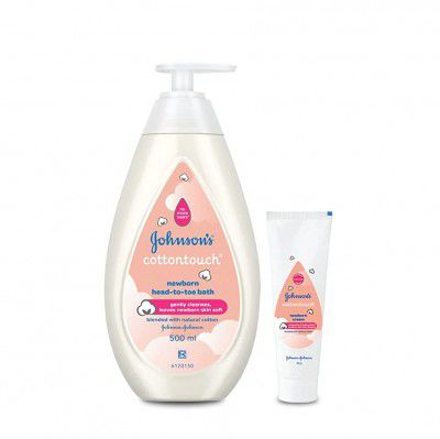 Johnson’s Cotton Touch Bath and Body Combo – Johnson’s CT Wash 500ml + Johnson’s CT Cream 50g Free