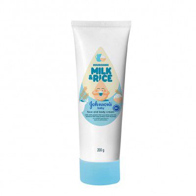 Johnson's Milk + Rice Cream, with Milk extracts and Vitamin E to Replenish Moisture, pH Balanced, 200gm, White