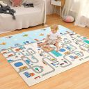 JONTUS Baby Playing Floor mat for Kids Anti Skid Non Slip Waterproof Indoor Outdoor Floor mat for Baby Foam Printed mat for Toddlers (2x1.5 Meter) Multi Color...