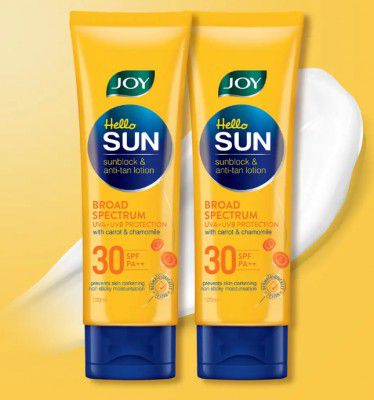 Shopsy : Joy Hello Sun SunBlock & Anti-Tan Lotion Sunscreen (2X120ml)