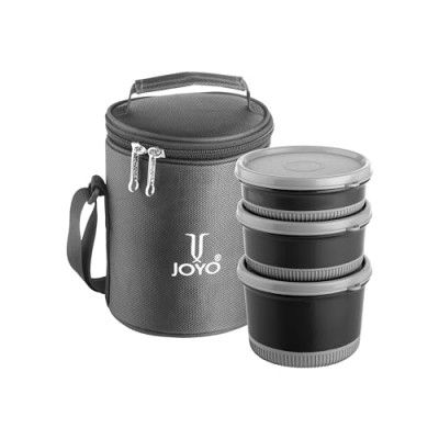 JOYO Foodway Omega Lunch Box with Zipper Pouch (250ML, 375 ML, 525 ML) - (Grey)