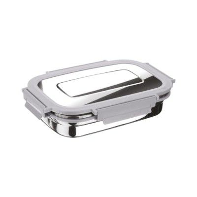 Joyo Stainless Steel Daily (Big) Tiffin Lunch Box Container 4 Side Clip Lock Lid - Grey,940 ml