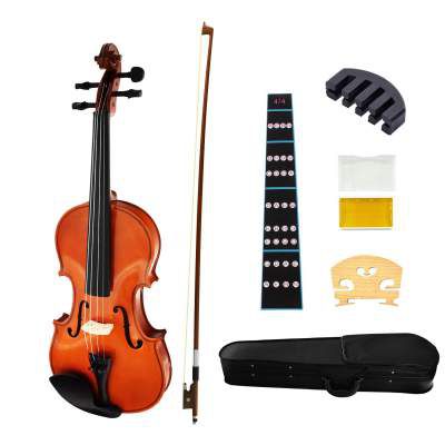 Juarez Legnò Full Size 4/4 Violin Kit, JRV100NT with Bow, Rosin, Fretboard Sticker, Mute, Bridge, Oblong Case, Natural