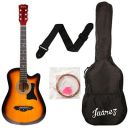 Juarez Lindenwood Acoustic Guitar Kit, 38 Inches Cutaway, 38C With Bag, Strings, Pick And Strap, 3TS Sunburst...