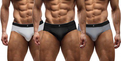 JUARI BE A GENTLEMAN Underwear Brief || Black Gry White Pack of 3