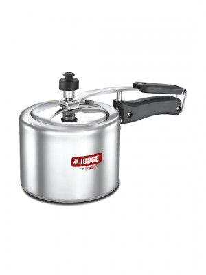 JUDGE By PrestigeSilver Toned & Red Deluxe Induction Bottom Pressure Cooker 2 L