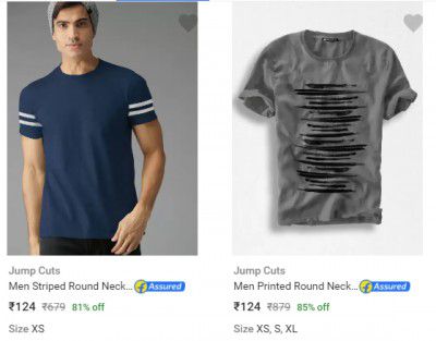 Jump Cuts Mens T Shirts upto 80% off