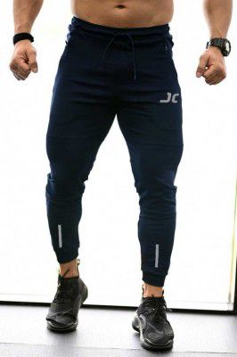 Jump Cuts  Printed Men Dark Blue Track Pants