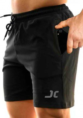 Jump Cuts  Solid Men Black Casual Shorts