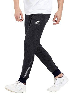 Jump Cuts Stripes Men Grey Track Pant