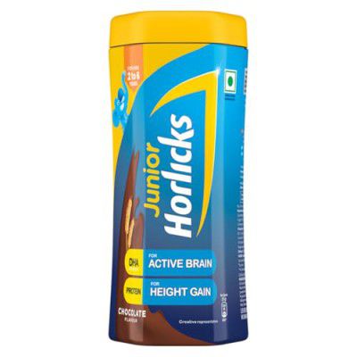 Junior Horlicks Health & Nutrition Drink Chocolate, 500g Jar, Children's health drink for overall growth, Health drink for kids 2 to 6 years