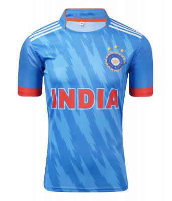 JUSBALL - Indian Team Jersey Blue ODI WORLDCUP ADDS Jersey with Back Name VIRAT 2022-23 -(Mens & Kids)