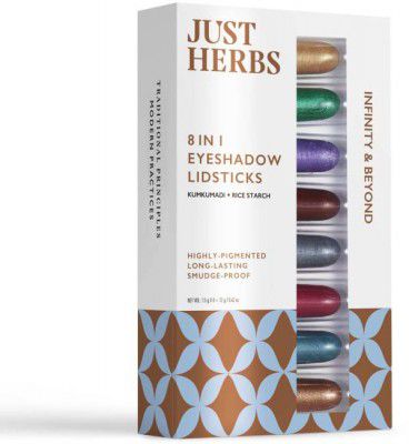 Just Herbs 8 In 1 Herbal Metallic-Shimmer Finish, Long Lasting Eye Shadow Lidsticks 12 g  (multicolor)