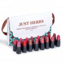 Just Herbs Ayurvedic Creamy Matte Lipstick Set For Lip Hydrating & Moisturizing, Suitable For All Indian Tones 38gm ( Pack of 16)...