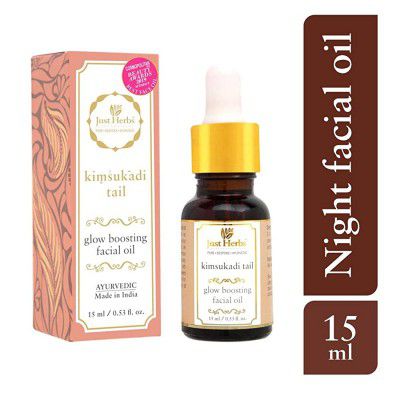 Just Herbs Ayurvedic Kimsukadi Tail For Dark Spots Pigmentation & Glowing Skin - Sls & Paraben Free Facial Oil For All Skin Types 15 Ml