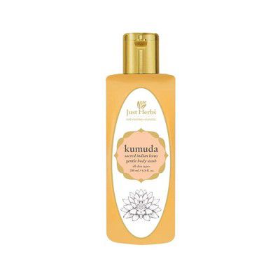 Just Herbs Ayurvedic Kumuda Sacred Lotus Rejuvenating Body Wash For Skin Moisturizing & Smoothening 