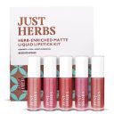 Just Herbs Ayurvedic Liquid Matte Lipstick Kit Set Of 5 With Long Lasting, Hydrating & Lightweight Lip Colour, Brights & Pinks - Paraben & Silicon Free - 5 Ml...