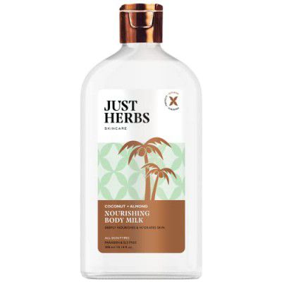 Just Herbs Body Lotion For Dry Normal & Combination Skin Nourishing Body Milk With Coconut + Almond Men & Women - 300ml