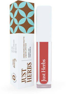 Just Herbs Creamy Matte Liquid Lipstick Long Lasting, Lightweight & Hydrating Lip Colour  (Raisin Rust, 2 ml)