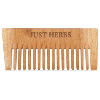 Just Herbs Handmade Wooden Neem Comb for Hair Growth and Hairfall Control for Men & Women