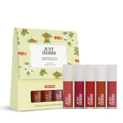 Just Herbs Herb Enriched Matte Liquid Lipstick | Set of 5