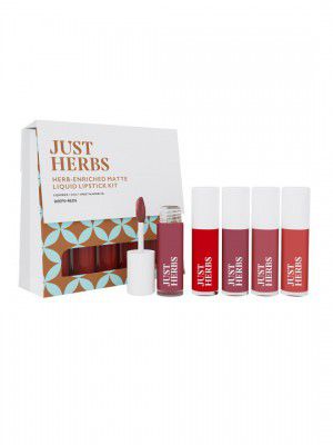 Just Herbs Mini Herb-Enriched Matte Liquid Lipstick Kit - Set of 5 - Deeps & Reds