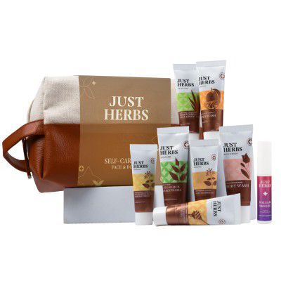 Just Herbs Self Care Face & Body Skincare Essentials Combo Pack with Facewash