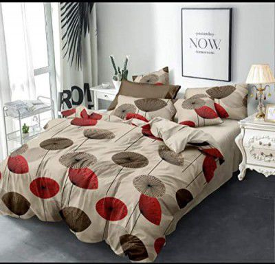 Just Muralidhar & Sons Glace Cotton Super Soft Printed Bedsheet-One Double Bedsheet with Two Pillow Covers (Multicolor, 90x90 Inches) (Design_20)