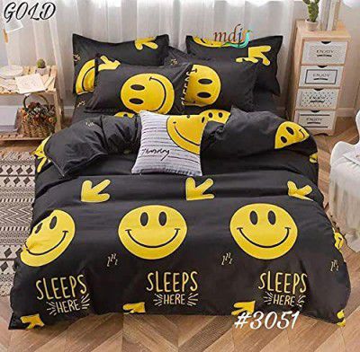Just Muralidhar & Sons Glace Cotton Double Bedsheet with Two Pillow Cover (90 x 100 Inch Multi-Color 10)
